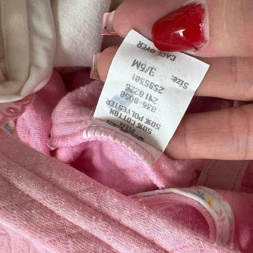Vintage OshKosh B'gosh Baby Floral Overalls Pink Bubble Romper & Shirt